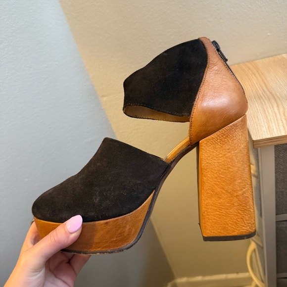 Free People Two-Tone Suede Platform Heels - Picture 6 of 14
